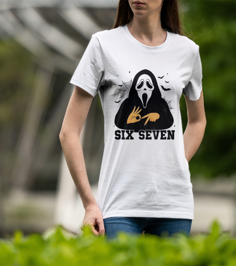 Ghostface Six Seven Halloween Bundle Bats And Webs T-Shirt