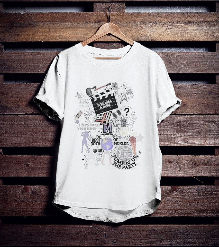 Hannah Montana Best Of Both Worlds 2026 Y2K Retro Music Theme Microphone Disco Stars T-Shirt