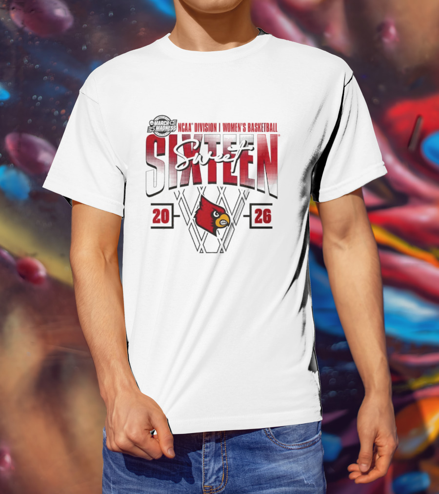 March Madness 2026 NCAA Sweet Sixteen Louisville Cardinals Women's Basketball Tournament T-Shirt