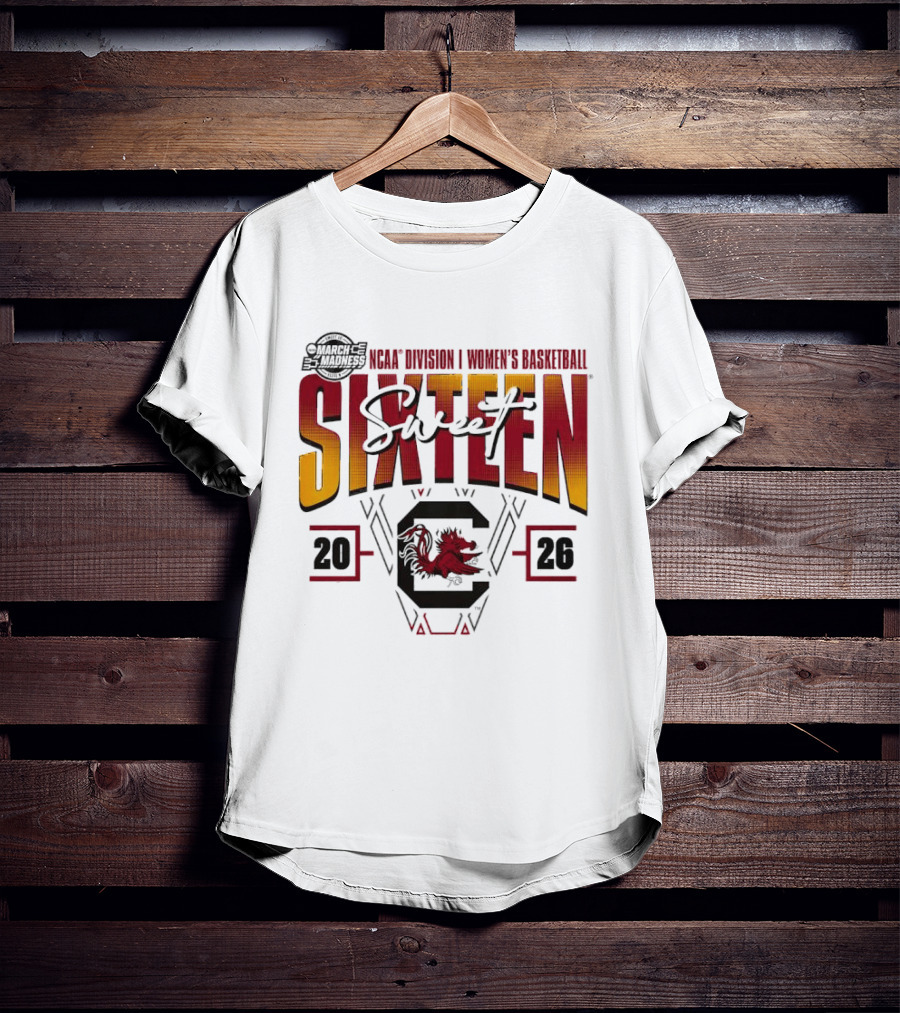 Sweet Sixteen South Carolina Gamecocks 2026 NCAA Women's Basketball March Madness Tournament T-Shirt