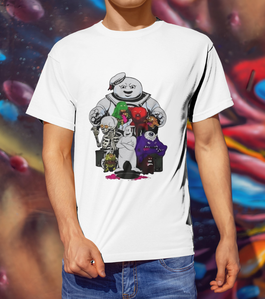 Stay Puft Marshmallow Man Ghostbusters Monster Group Characters T-Shirt