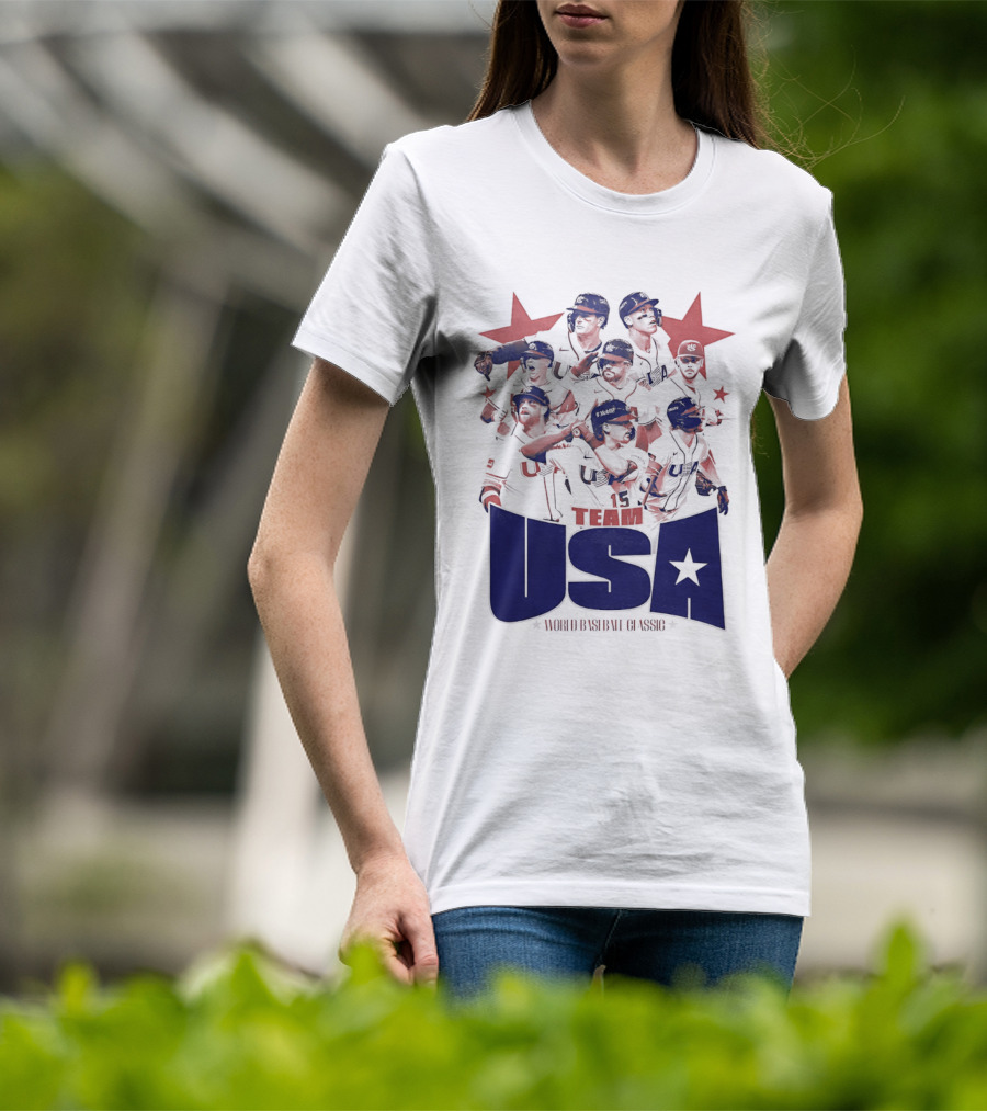 TEAM USA Baseball World Classic Players Lineup Stars T-Shirt