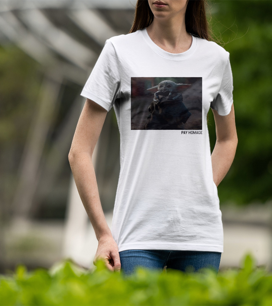 Pay Homage Grogu The Mandalorian Star Wars Iconic Baby Yoda T-Shirt