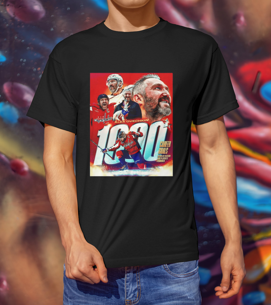 Alex Ovechkin Capitals 1000 Career Goals Iconic NHL T-Shirt