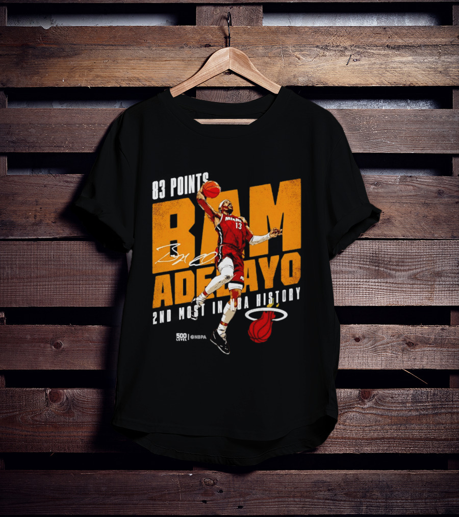83 Points Bam Adebayo Miami Heat 2nd Most In NBA History T-Shirt