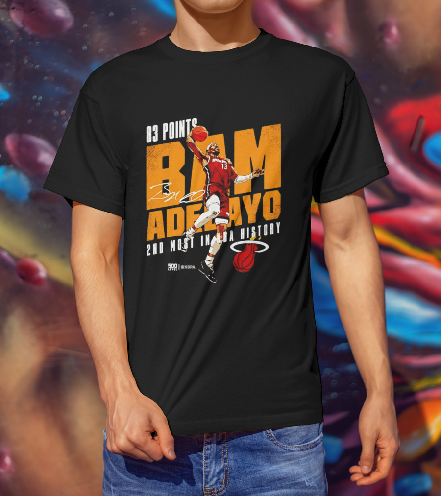 83 Points Bam Adebayo Miami Heat 2nd Most In NBA History T-Shirt