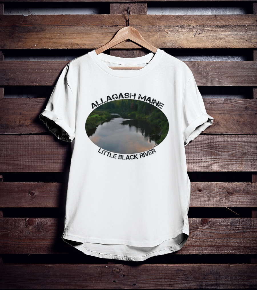 Allagash Maine Little Black River Scenic Photography Oval Frame Landscape T-Shirt