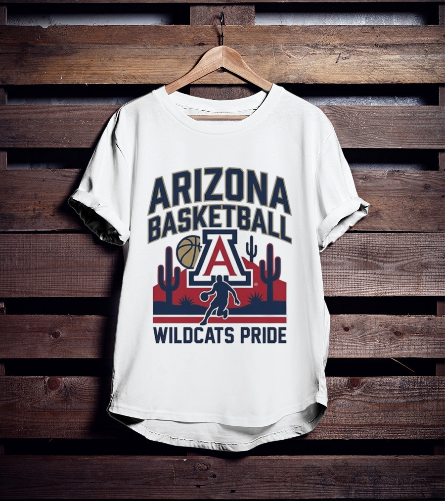 Arizona Wildcats Basketball Pride Cactus And Player T-Shirt