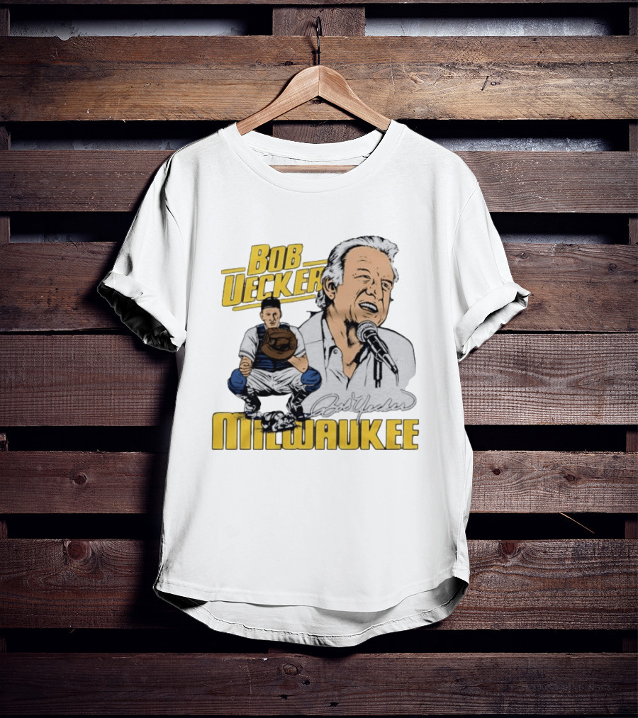 Bob Uecker Milwaukee Catcher Microphone Pose T-Shirt