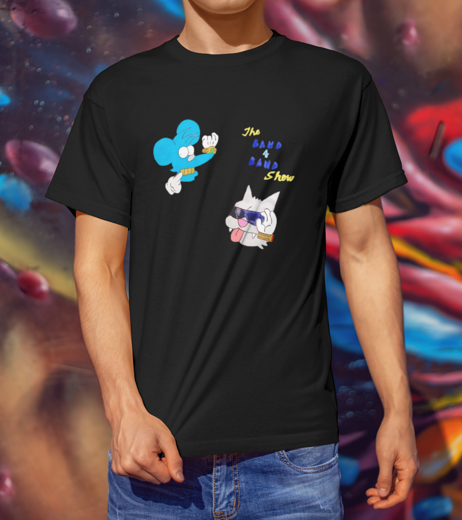 The Itchy And Scratchy Band 4 Band Show Cartoon Characters T-Shirt