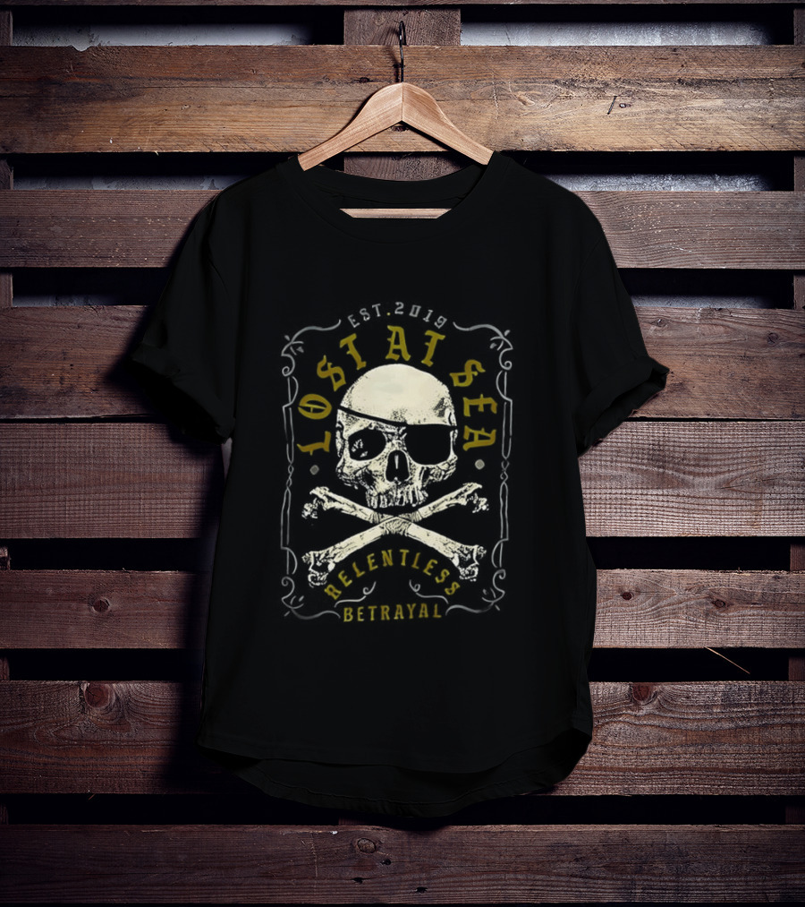 Lost At Sea Skilled Sailor Skull Crossbones Est 2019 T-Shirt