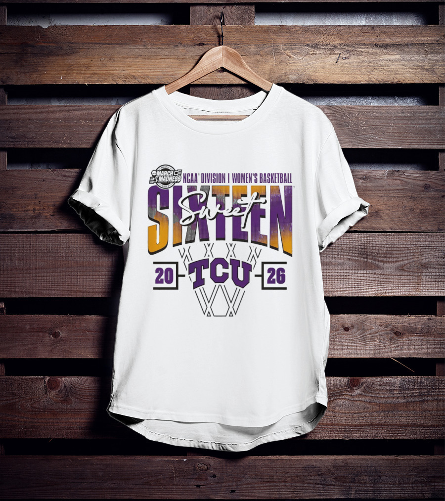 TCU Horned Frogs 2026 NCAA Division I Women's Basketball March Madness Sweet Sixteen T-Shirt