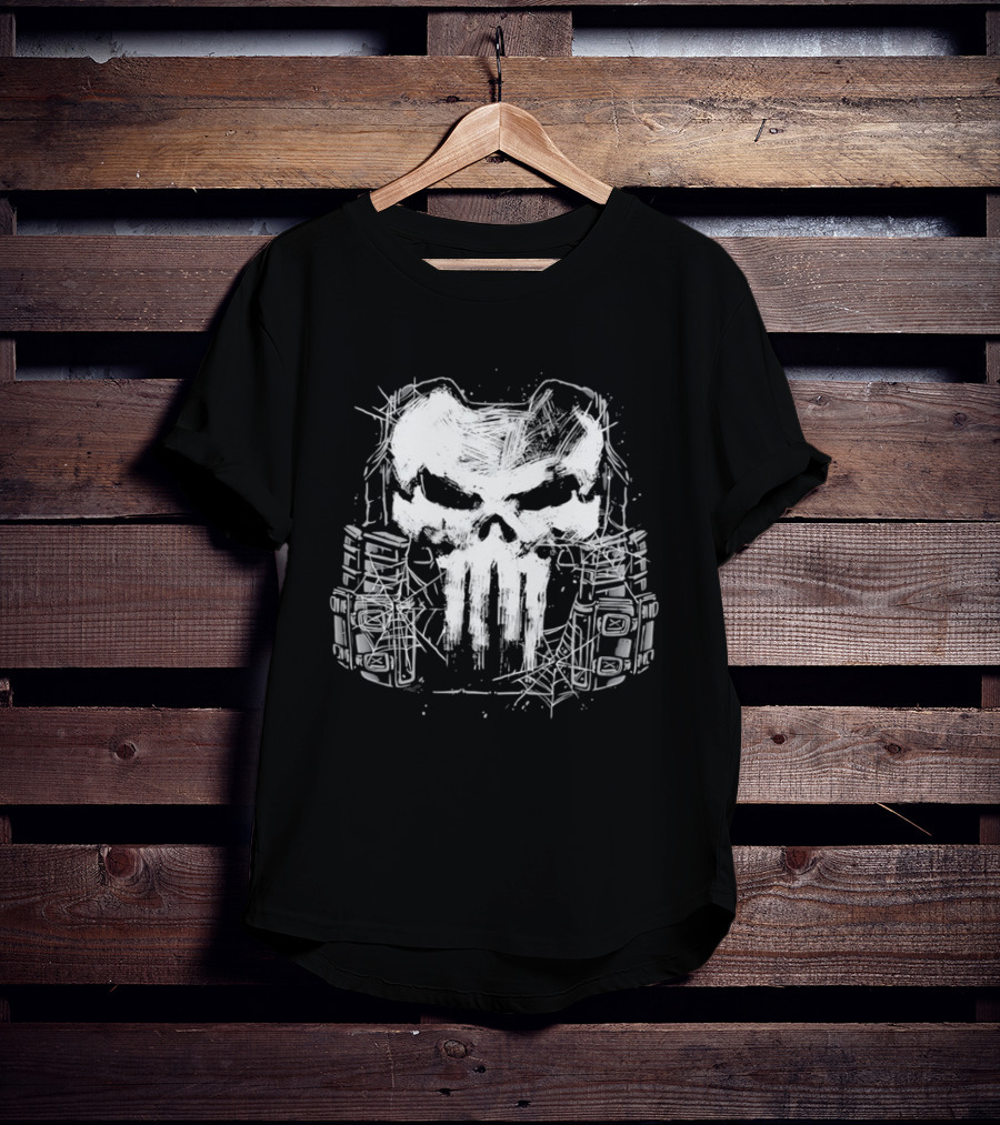 Punisher Skull Tactical Vest Halloween Night T-Shirt