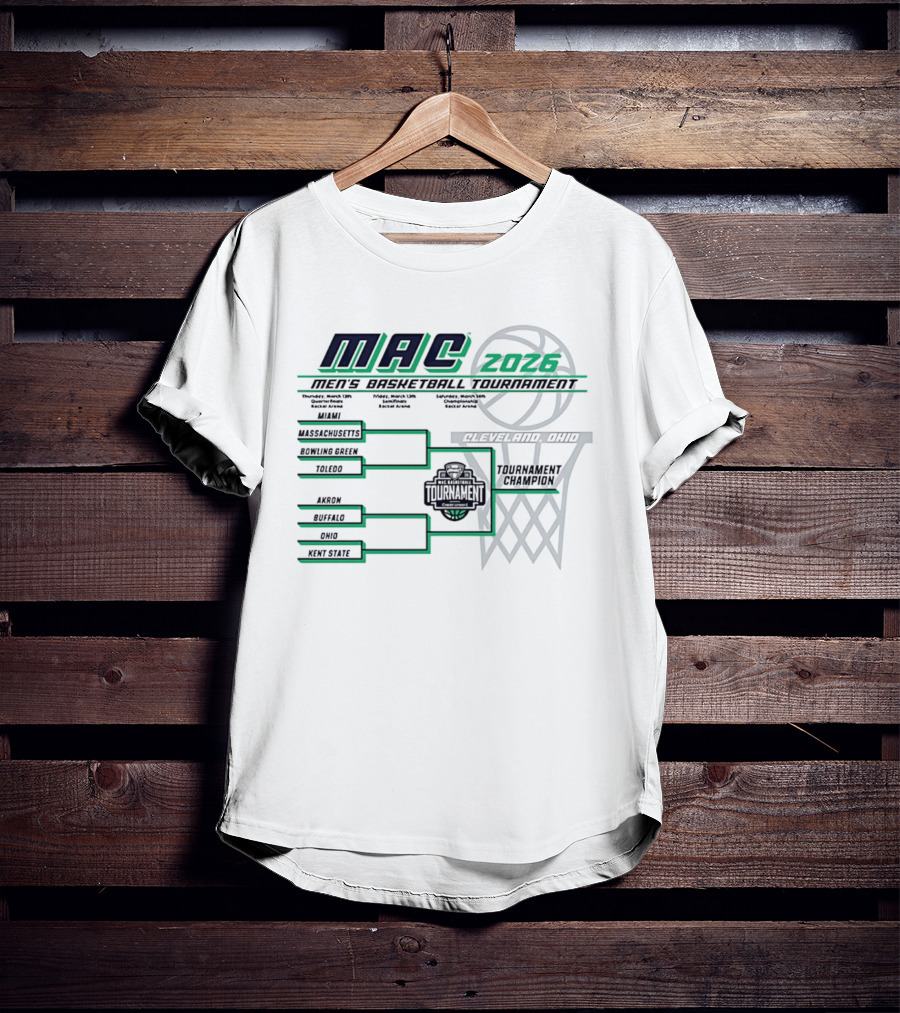 2026 MAC Men's Basketball Tournament Bracket In Cleveland Ohio T-Shirt