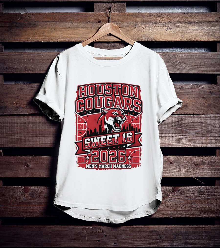 Houston Cougars 2026 NCAA Sweet 16 March Madness City Skyline T-Shirt