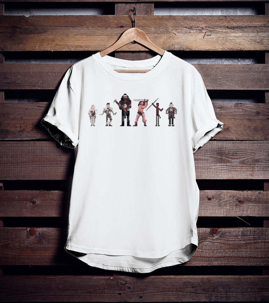 Hyborian Age Warriors Conan Pixelated Characters Retro Gaming Edition T-Shirt