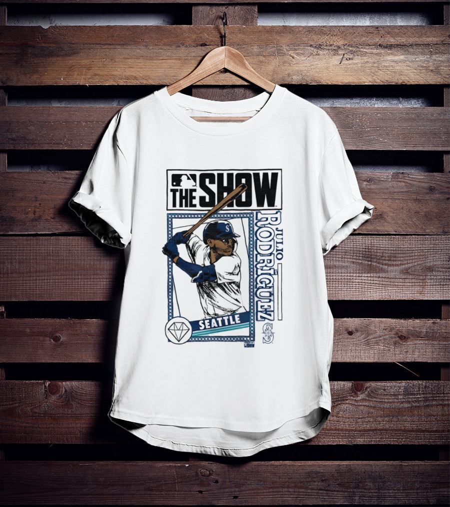MLB The Show Julio Rodriguez Seattle Mariners Caricature 44 T-Shirt