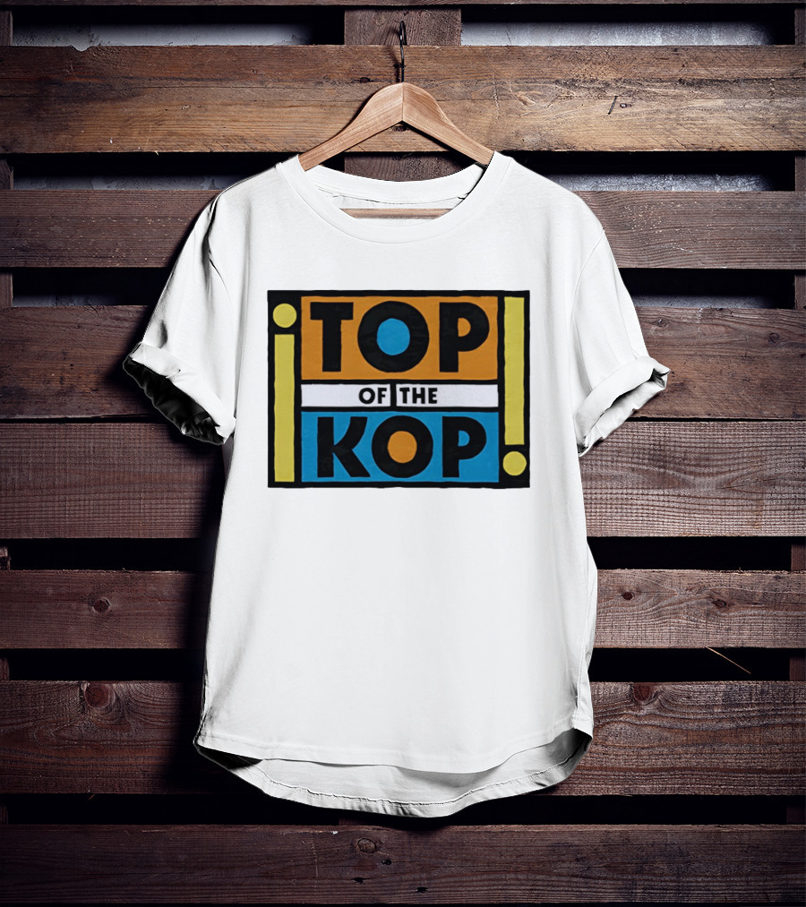 Top Of The Kop Block Lettering Bold Colorful Rectangles T-Shirt