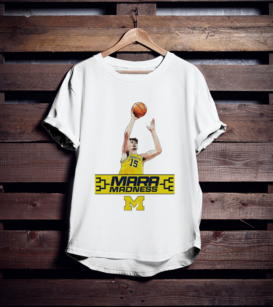 Mara Madness University Of Michigan Basketball Aday Mara Number 15 T-Shirt