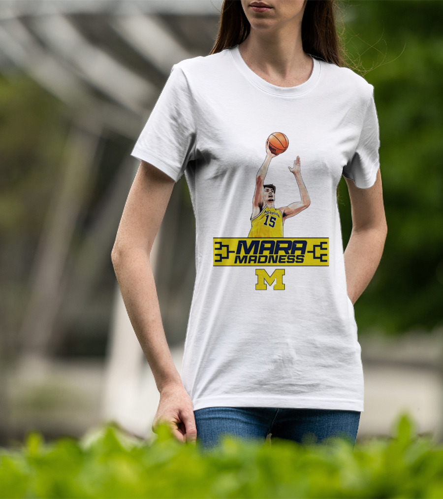 Mara Madness University Of Michigan Basketball Aday Mara Number 15 T-Shirt