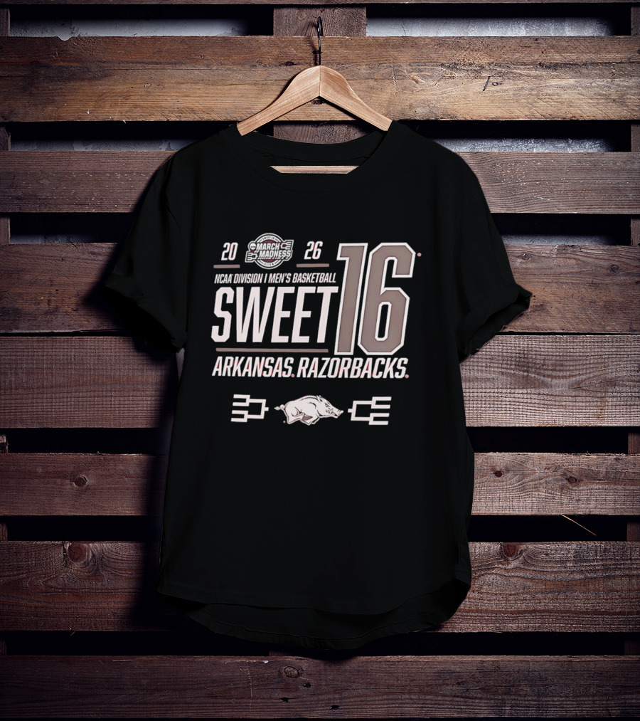 2026 NCAA Men's Basketball Sweet 16 Arkansas Razorbacks T-Shirt