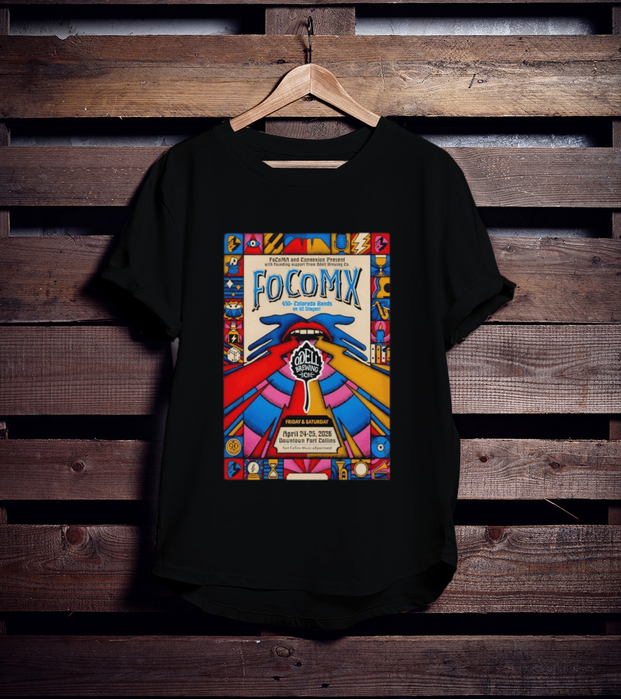 FoCoMX 450 Colorado Bands April 24 25 2026 Downtown Fort Collins Odell Brewing Co T-Shirt