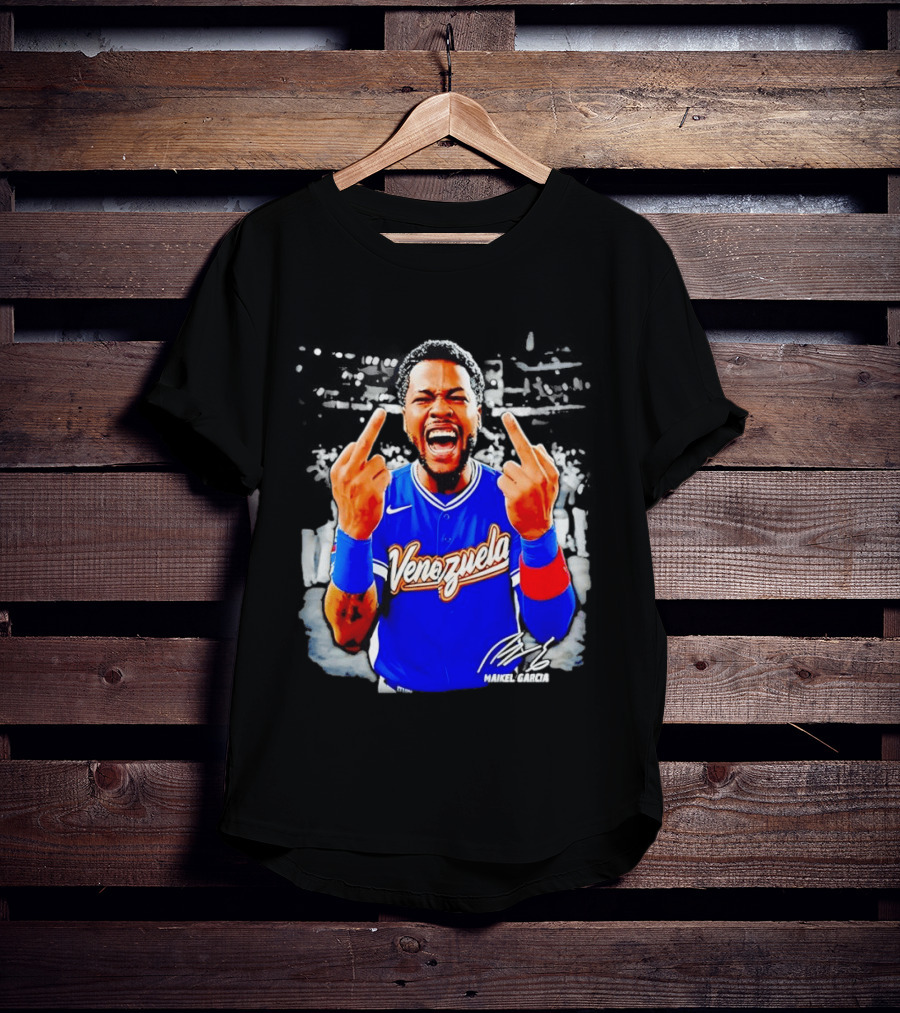 Maikel Garcia Venezuela 2026 MVP Middle Finger Baseball Team T-Shirt