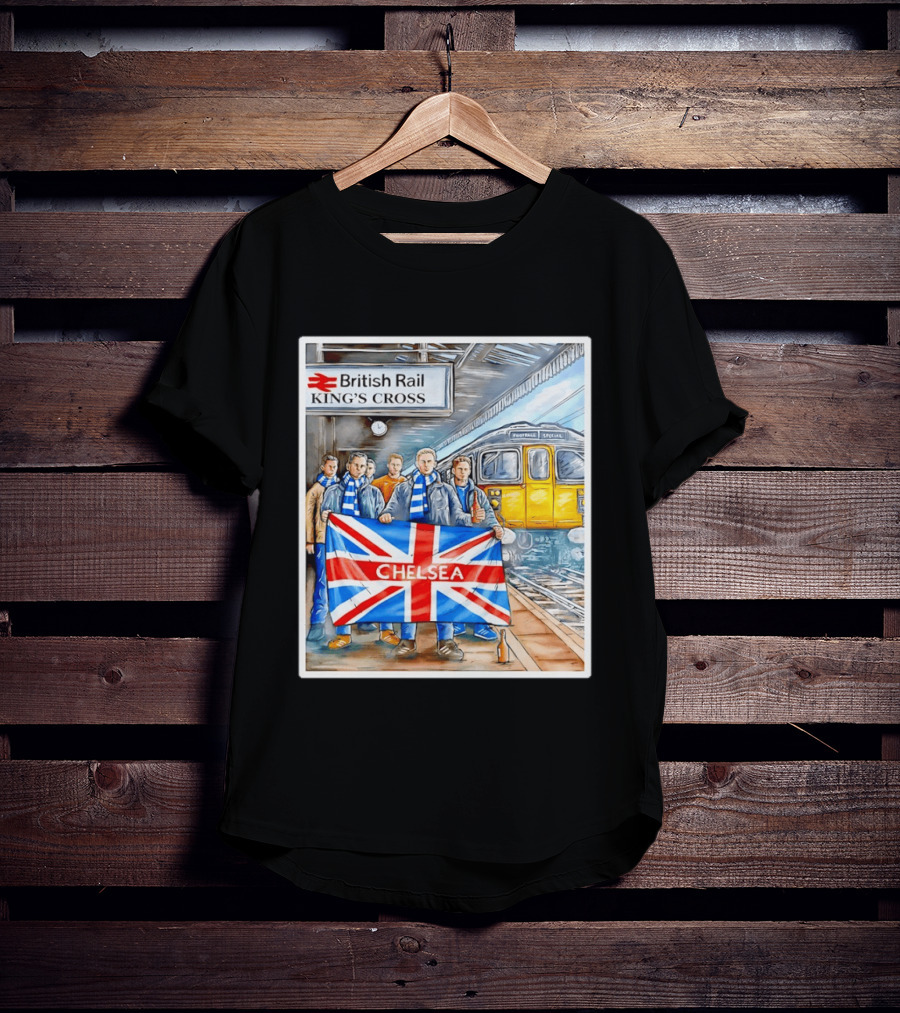 British Rail King's Cross Chelsea Flag Football Fans T-Shirt