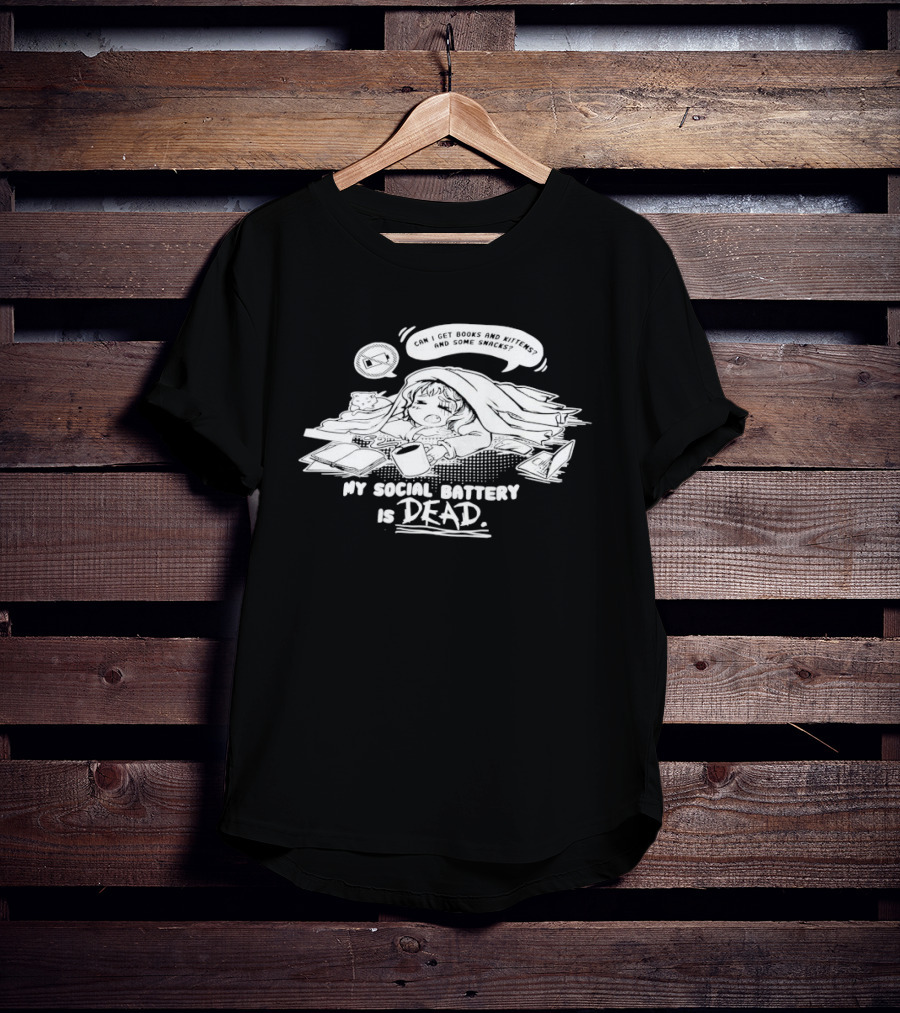 My Social Battery Is Dead Exhausted Comic Style Pop Art Naptime T-Shirt