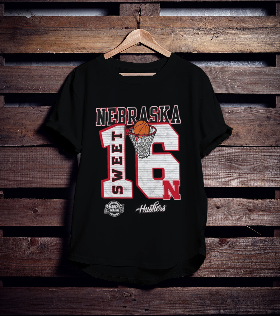 Nebraska Cornhuskers Basketball Sweet 16 March Madness 2026 T-Shirt