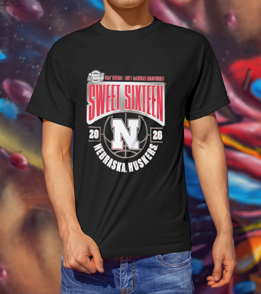Nebraska Huskers 2026 NCAA Sweet Sixteen Basketball Tournament Championship T-Shirt