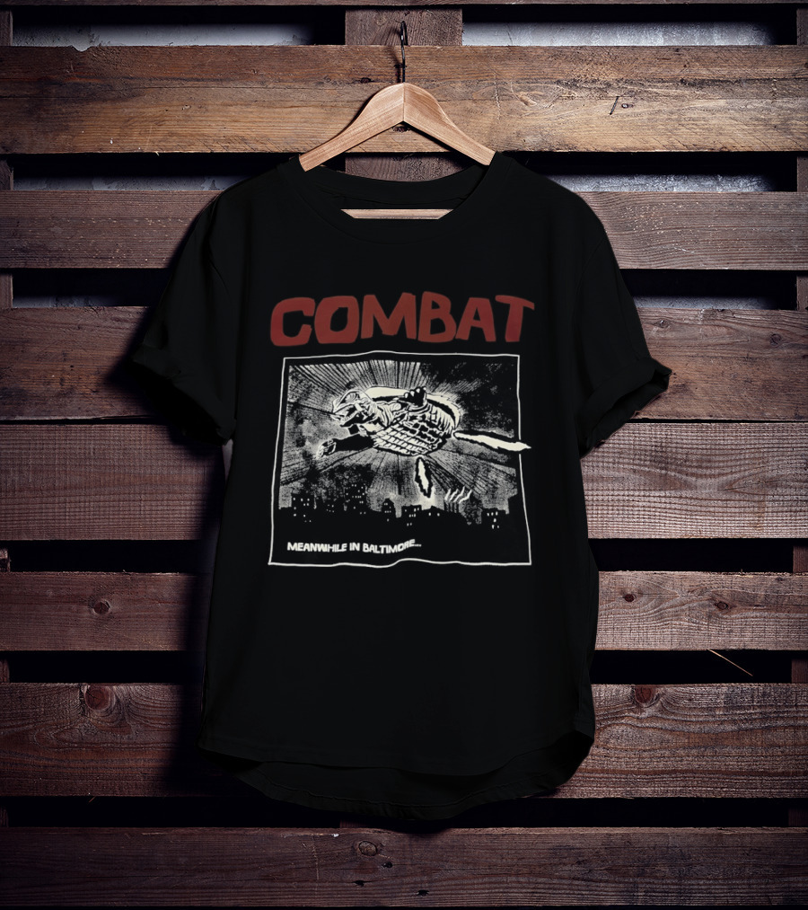 Combat Mean While In Baltimore Sunburst And Bird T-Shirt