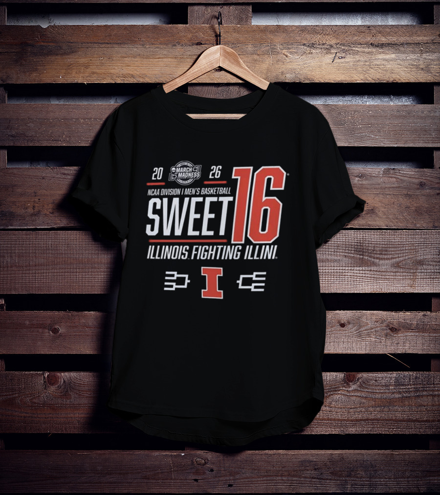 2026 NCAA Men's Basketball March Madness Sweet 16 Illinois Fighting Illini T-Shirt