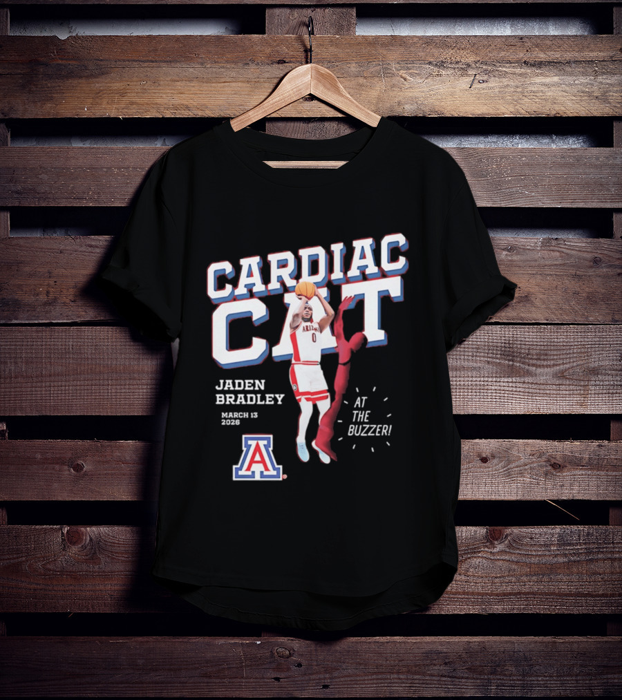 Jaden Bradley Cardiac Cat Arizona Wildcats At The Buzzer T-Shirt