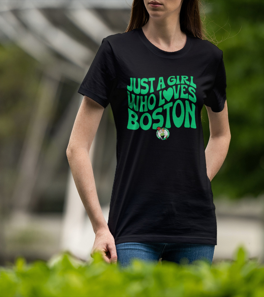 Just A Girl Who Loves Boston Celtics With Heart T-Shirt