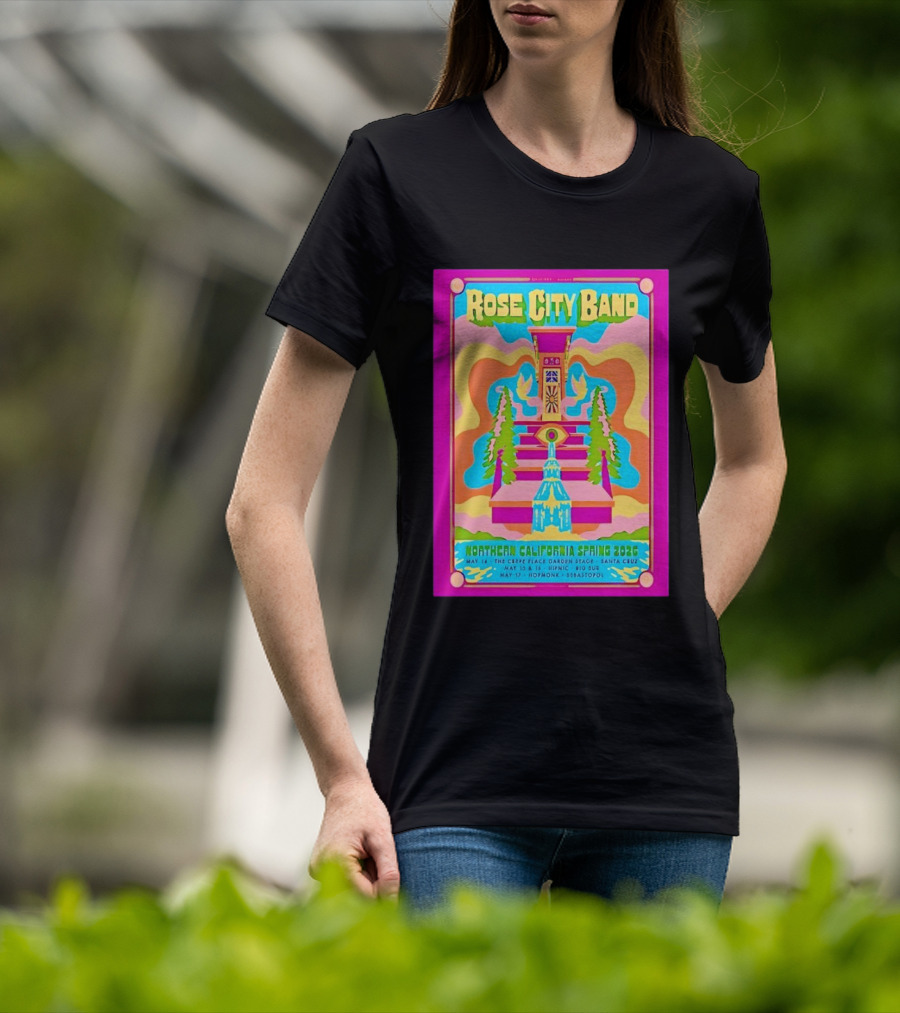 Rose City Band Northern California Spring 2026 Santa Cruz Hopmonk May 14 16 17 Forest Stream Psychedelic T-Shirt