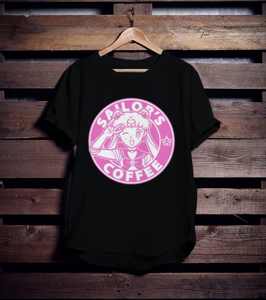 Sailor's Coffee Pink Winking Moon T-Shirt