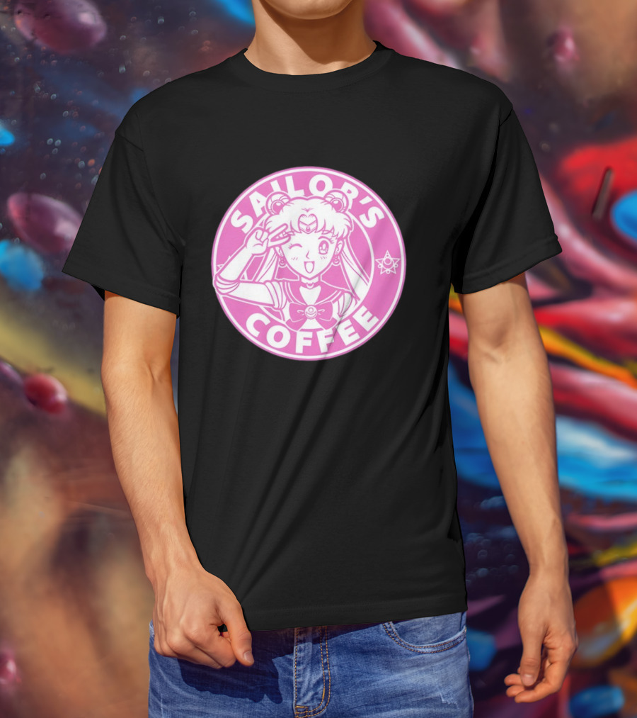 Sailor's Coffee Pink Winking Moon T-Shirt