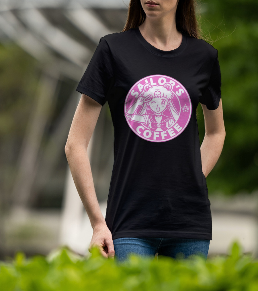 Sailor's Coffee Pink Winking Moon T-Shirt
