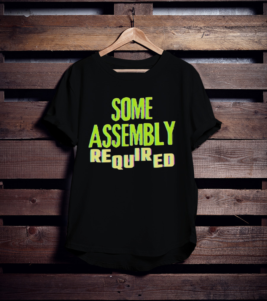 Some Assembly Required Block Style Multicolor T-Shirt