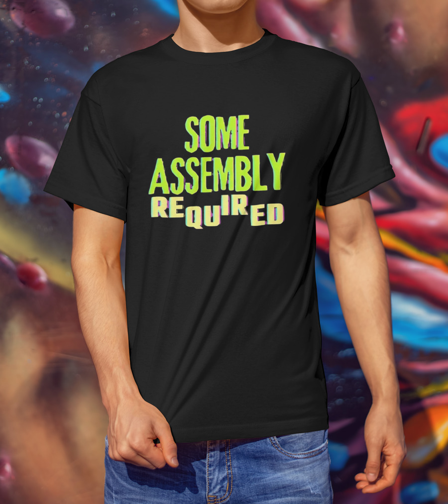 Some Assembly Required Block Style Multicolor T-Shirt