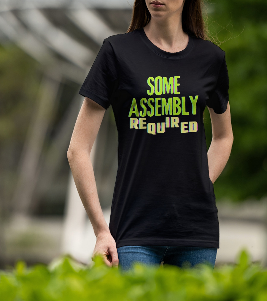 Some Assembly Required Block Style Multicolor T-Shirt