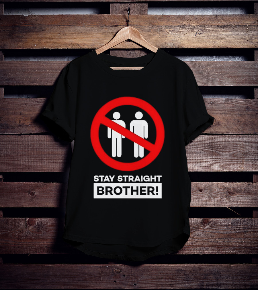 Stay Straight Brother Circle Cross Stencil T-Shirt