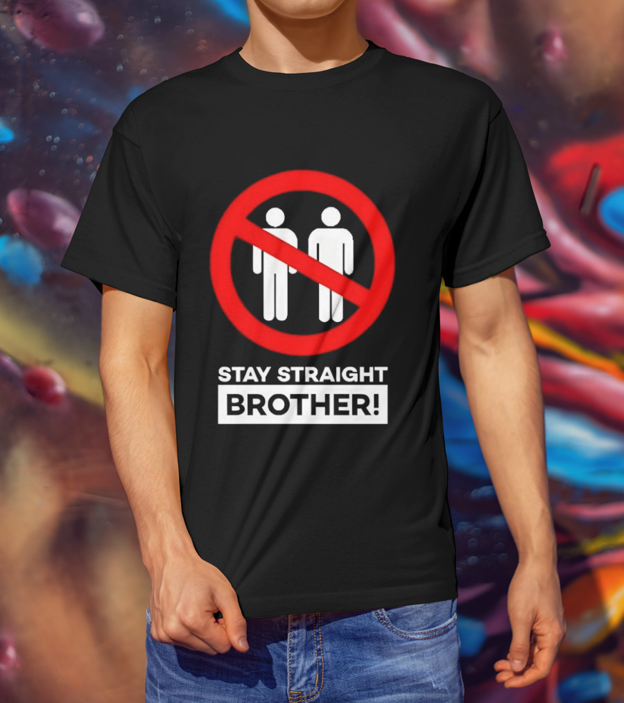 Stay Straight Brother Circle Cross Stencil T-Shirt