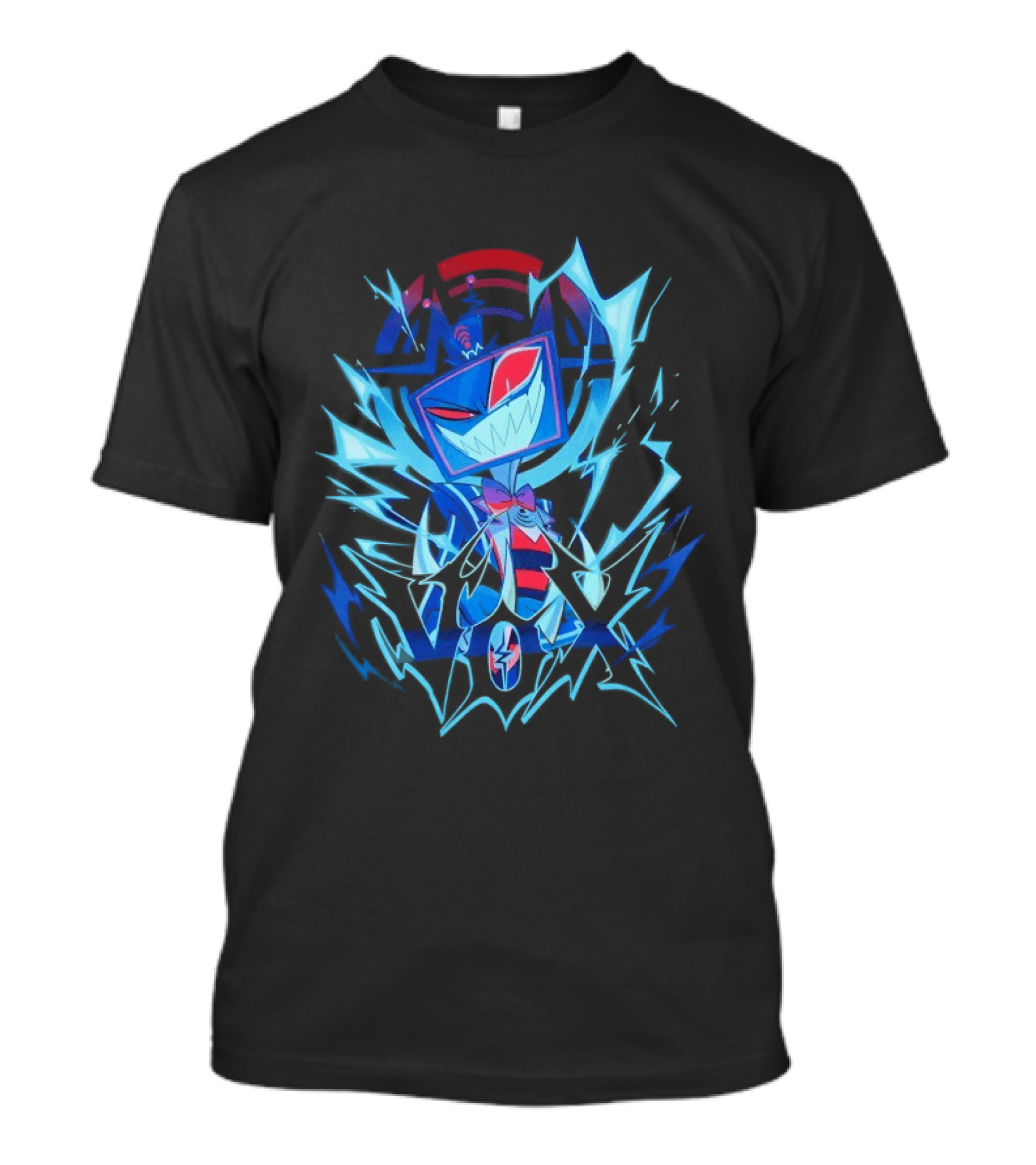 Vox Hazbin Hotel Overlord Character With Glitching Television Head And Electricity T-Shirt