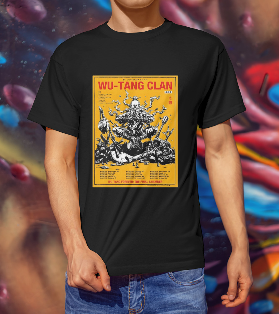 Wu Tang Clan 2026 Europe Tour Wu Tang Forever The Final Chamber Yellow T-Shirt