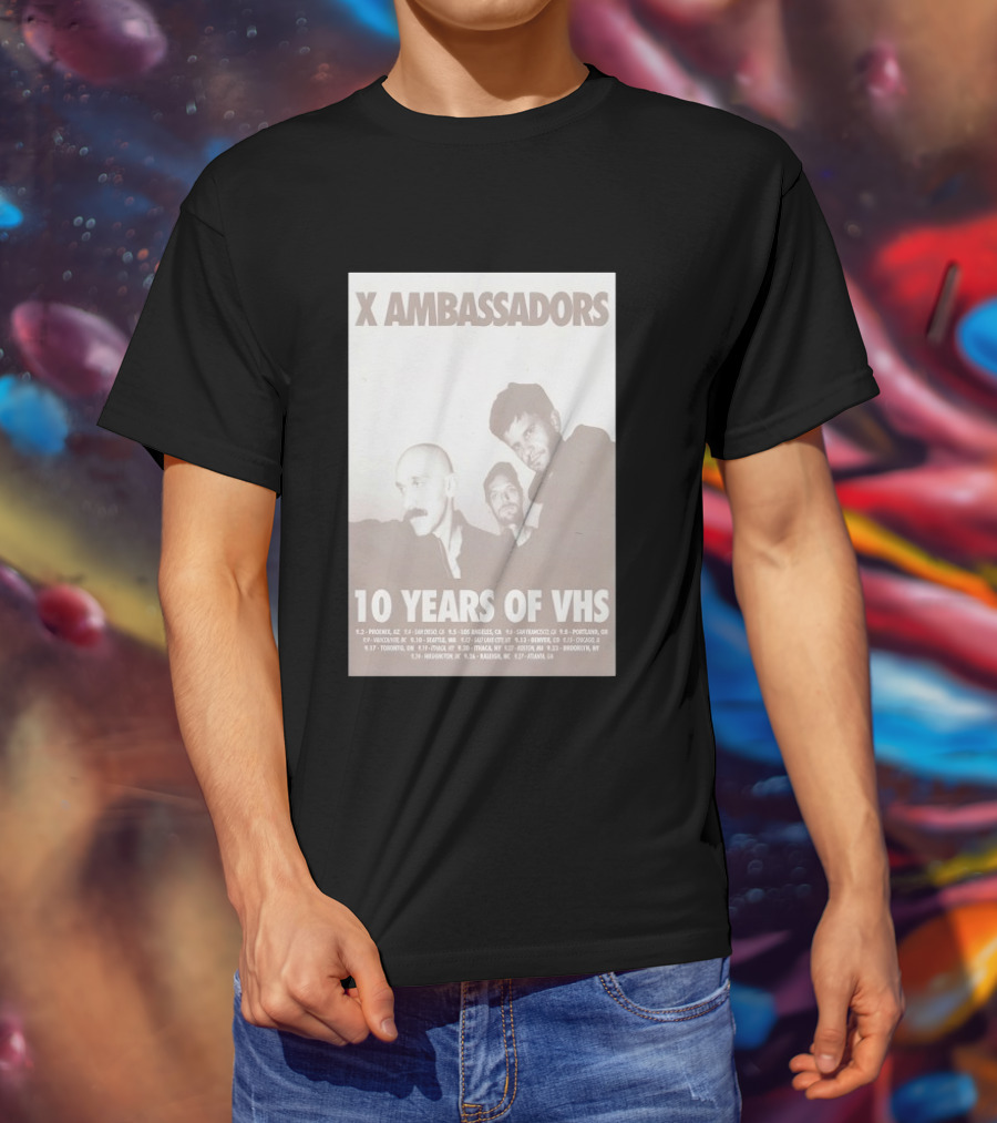 X Ambassadors 10 Years Of VHS Tour 2025 US Cities T-Shirt
