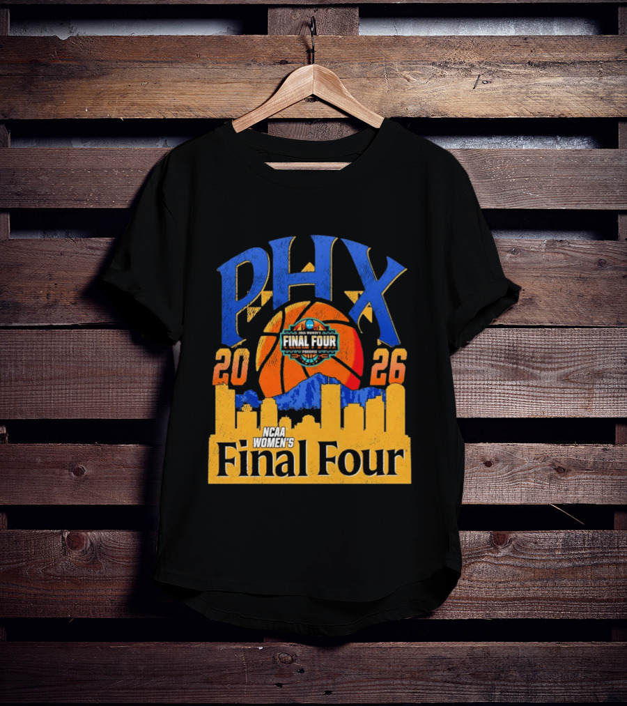 NCAA Women's Final Four Phoenix 2026 PHX City Skyline Basketball T-Shirt