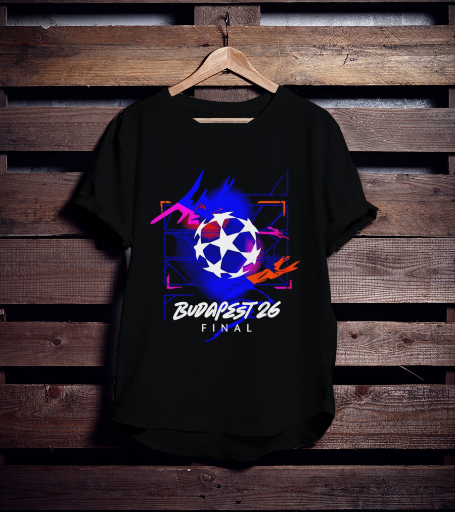 Budapest 26 Final UCL Decorative Hero Soccer Star T-Shirt