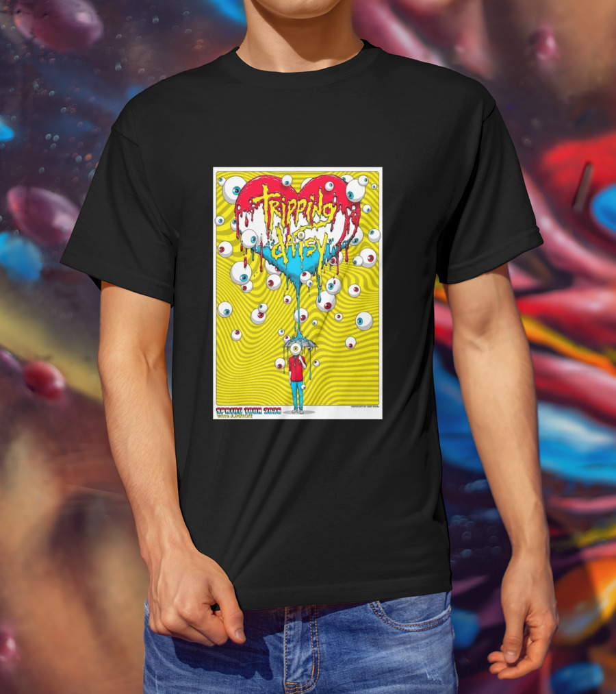 Tripping Daisy Spring Tour 2026 Psychedelic Heart And Eye Balloons By Cody Schibi T-Shirt
